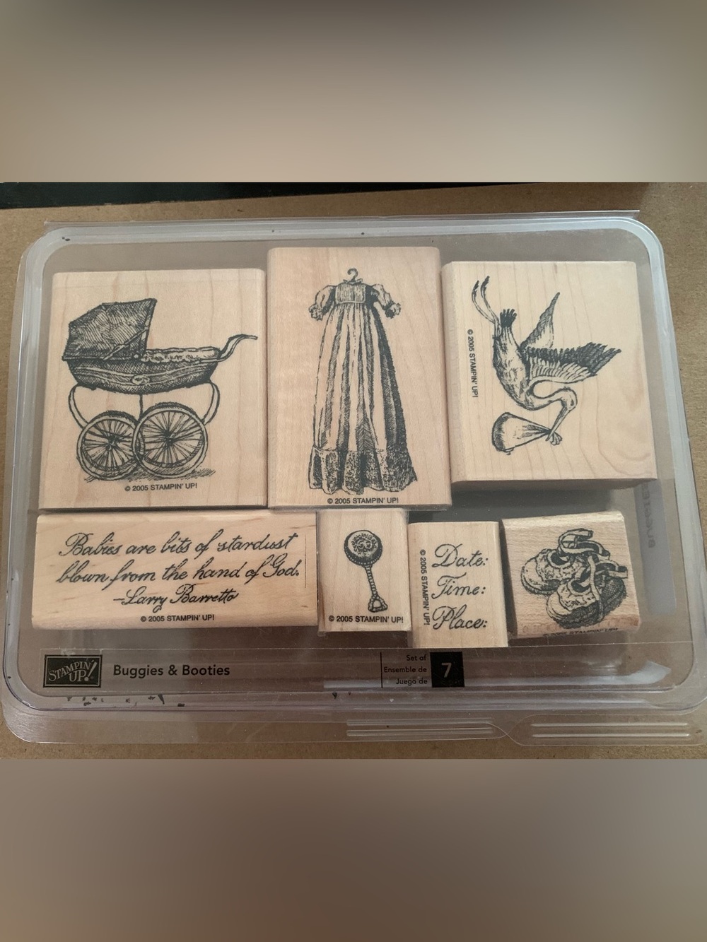 Stampin' Up! Wooden Baby-Themed Rubber Stamp Set ~ Very Rare ⭐️
